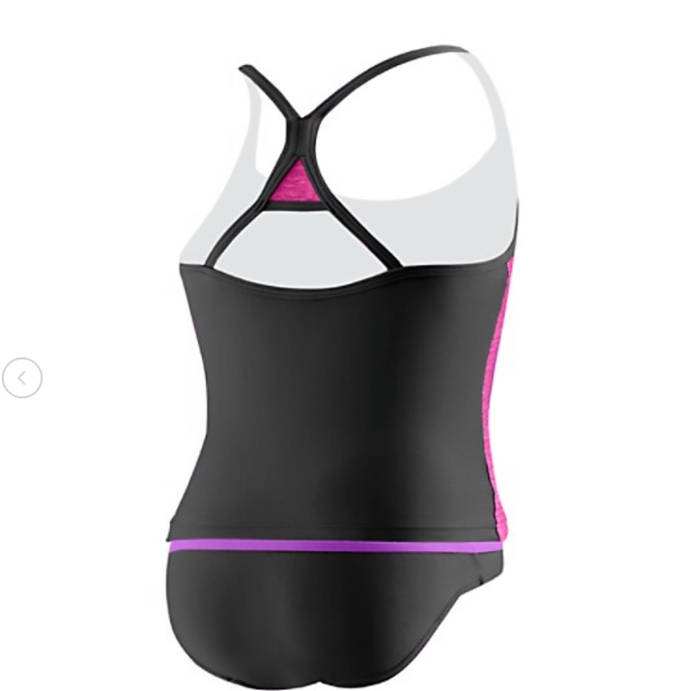 SPEEDO Girls Heather Splice Tankini Two Piece - Picture 2 of 8